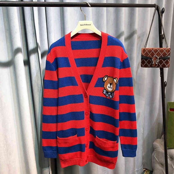 women's knits & tees double section special price cartoon teddy bear pattern coat stripe contrast color loose and thin single breasted, White
women's knits & tees double section special price cartoon teddy bear pattern coat stripe contrast color loose and thin single breasted, White