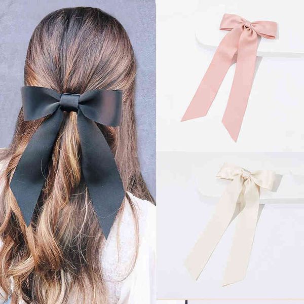 black hairclip fabric bow hairpin for women girls new long ribbon korean hairpins spring clip barrette elegant hair accessories aa220323, Pink
black hairclip fabric bow hairpin for women girls new long ribbon korean hairpins spring clip barrette elegant hair accessories aa220323, Pink