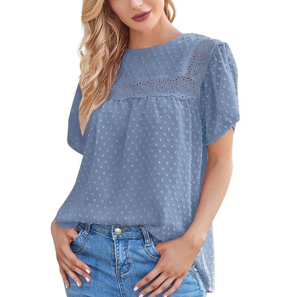 women's lace hollow out t-shirt basic tee casual wear daily o90i#, White;black
women's lace hollow out t-shirt basic tee casual wear daily o90i#, White;black
