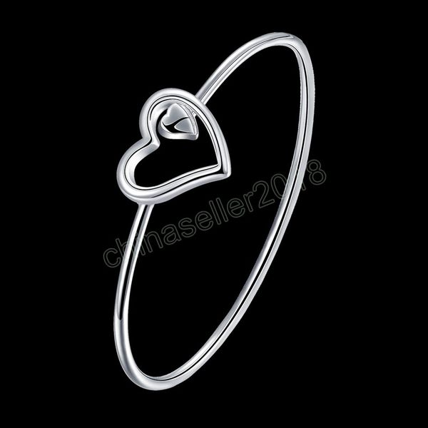 fashion silver color romantic heart bangles bracelets for women birthday gifts classic party wedding designer jewelry, Black
fashion silver color romantic heart bangles bracelets for women birthday gifts classic party wedding designer jewelry, Black