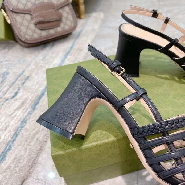 2022 womens sandals luxury high heels metal laminated leather medium heels sandals woven designer slippers summer beach wedding shoes 34-41, Black
2022 womens sandals luxury high heels metal laminated leather medium heels sandals woven designer slippers summer beach wedding shoes 34-41, Black