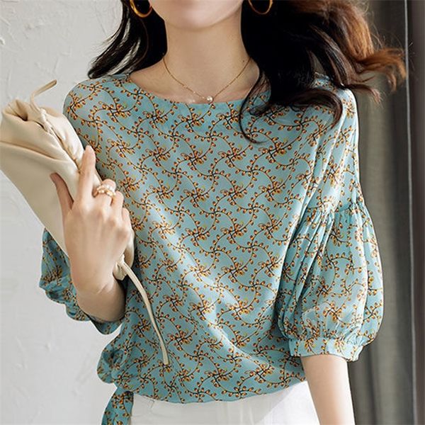 women's spring summer style chiffon blouses shirt women's half sleeve printed o-neck casual elegant sp224 21302, White
women's spring summer style chiffon blouses shirt women's half sleeve printed o-neck casual elegant sp224 21302, White