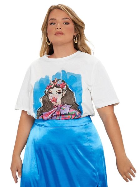 plus figure graphic tee l2eh#, Black 
plus figure graphic tee l2eh#, Black