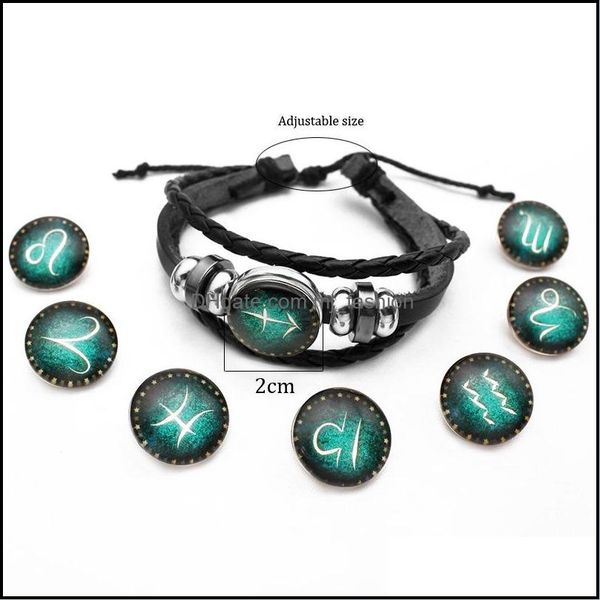 charm bracelets jewelry 12 constellation leather bracelet adjustable handmade braided rope bangle for women men je dhntq, Golden;silver
charm bracelets jewelry 12 constellation leather bracelet adjustable handmade braided rope bangle for women men je dhntq, Golden;silver
