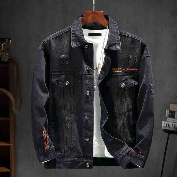 men's jackets trendy embroidered street loose denim jacket men's black perforated work trendy yuy8, Black;brown
men's jackets trendy embroidered street loose denim jacket men's black perforated work trendy yuy8, Black;brown