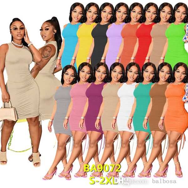women casual midi dresses designer round neck sleeveless pleated bodycon pencil dress solid color elastic slim skirt clubwear plus size clot, Black;gray
women casual midi dresses designer round neck sleeveless pleated bodycon pencil dress solid color elastic slim skirt clubwear plus size clot, Black;gray