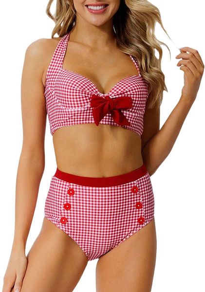 women halter high waisted bikini swimsuit push up bathing suit retro tie front two piece swimsuit v2ps#, White;black
women halter high waisted bikini swimsuit push up bathing suit retro tie front two piece swimsuit v2ps#, White;black