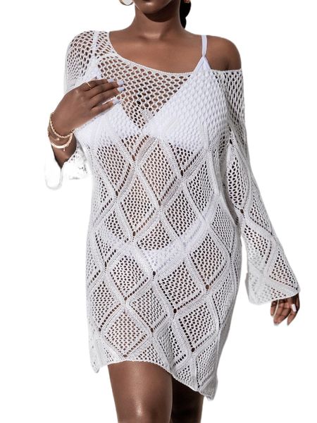 raglan sleeve hollow out cover up dress without bikini 11l8#, White;black
raglan sleeve hollow out cover up dress without bikini 11l8#, White;black