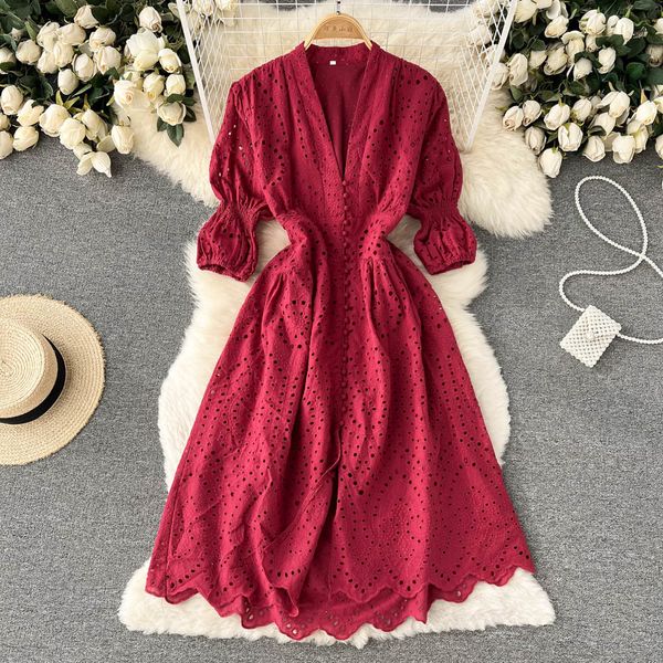 long flared sleeved french dress v neck summer 2022hollowed out beach famale dress elastic waist ladies romantic, Black;gray
long flared sleeved french dress v neck summer 2022hollowed out beach famale dress elastic waist ladies romantic, Black;gray
