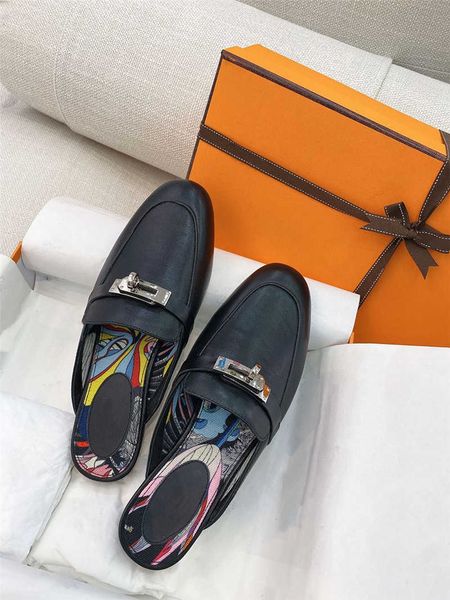 classic model design women's leather semi-slippers elegant mature style flat shoes daily commuting women's bun casual shoes, Black
classic model design women's leather semi-slippers elegant mature style flat shoes daily commuting women's bun casual shoes, Black