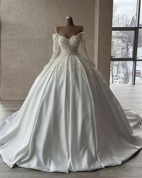 ball gown wedding dresses appliques long sleeves strapless v neck off shoulder tulle crystals and sequins satin floor length princess plus, White
ball gown wedding dresses appliques long sleeves strapless v neck off shoulder tulle crystals and sequins satin floor length princess plus, White