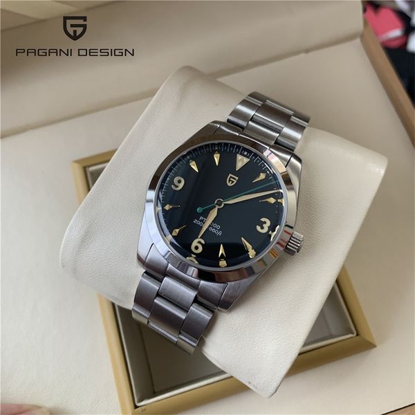 pagani design men retro mechanical watch pt5000 classic luxury stainless steel ar sapphire 200m waterproof reloj hombre 220622, Slivery;brown
pagani design men retro mechanical watch pt5000 classic luxury stainless steel ar sapphire 200m waterproof reloj hombre 220622, Slivery;brown