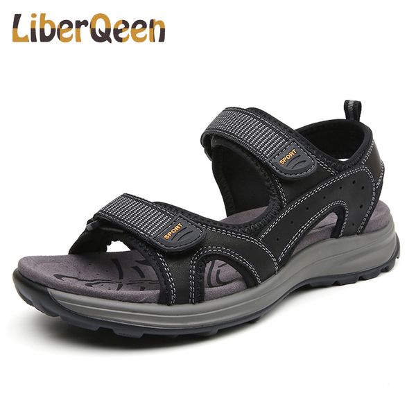 liberqeen summer sandals genuine leather outdoor hiking shoes men beach slides breathable non-slip sneakers trekking shoes, Black
liberqeen summer sandals genuine leather outdoor hiking shoes men beach slides breathable non-slip sneakers trekking shoes, Black