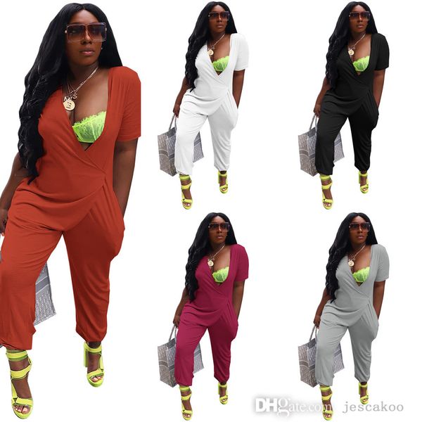 spring summer women loose jumpsuits designer short sleeve one piece pants deep v open neck irregular rompers club wear, Black;white
spring summer women loose jumpsuits designer short sleeve one piece pants deep v open neck irregular rompers club wear, Black;white