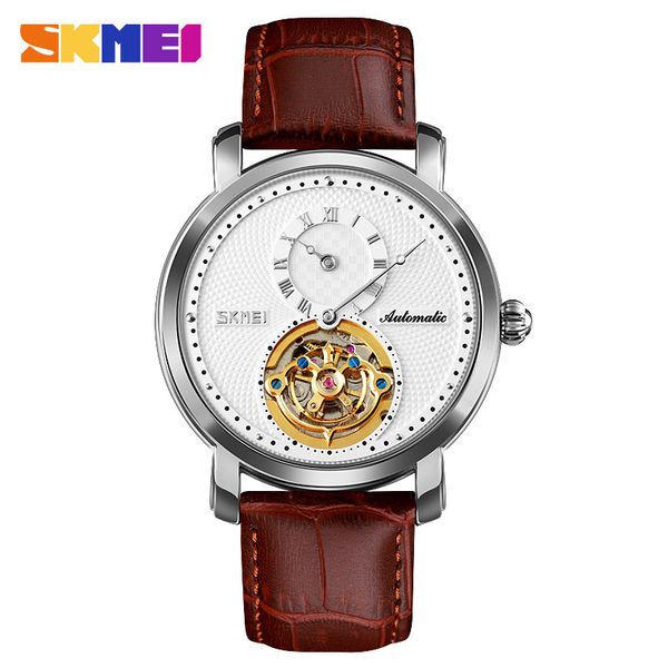 new men's watch one and a half tourbillon hollow out business automatic mechanical watch mature wear waterproof watch a3, Slivery;brown
new men's watch one and a half tourbillon hollow out business automatic mechanical watch mature wear waterproof watch a3, Slivery;brown