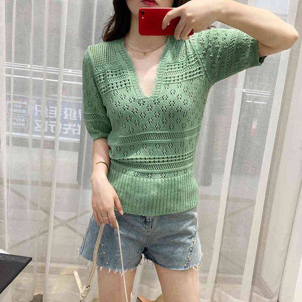 women's sweaters fadan s family spring and summer french style niche hollowed out short sleeved simple thin v-neck sweater women czan, White;black
women's sweaters fadan s family spring and summer french style niche hollowed out short sleeved simple thin v-neck sweater women czan, White;black