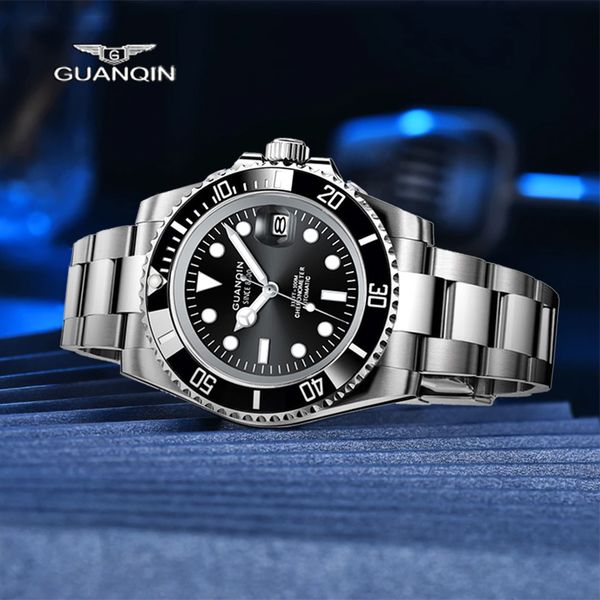 -guanqin-nh35a movement business fashion military men's watch mechanical automatic watch 100m waterproof sports sapphire 220409, Slivery;golden
-guanqin-nh35a movement business fashion military men's watch mechanical automatic watch 100m waterproof sports sapphire 220409, Slivery;golden