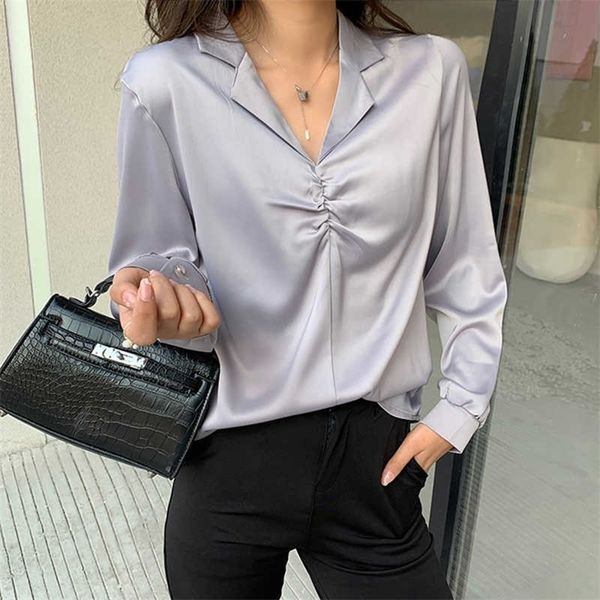 fashion solid color office ladies shirts women's chiffon blouses summer casual long sleeve blusas mujer 210702, White
fashion solid color office ladies shirts women's chiffon blouses summer casual long sleeve blusas mujer 210702, White