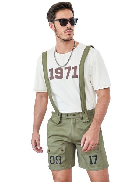 x jack b. wiese men number print flap pocket pinafore shorts without d7uf#, White;black 
x jack b. wiese men number print flap pocket pinafore shorts without d7uf#, White;black