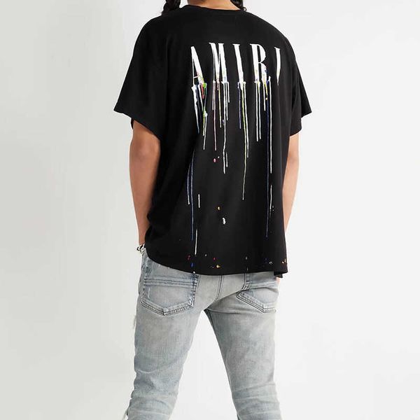 fashion brand amirs letter slogan color splash ink high street short sleeve t-shirt men's and women's street loose casual round ne, White;black
fashion brand amirs letter slogan color splash ink high street short sleeve t-shirt men's and women's street loose casual round ne, White;black