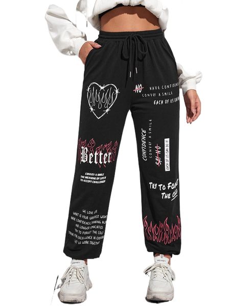 fire & slogan graphic slant pocket drawstring waist sweatpants l0pz#, Black;white
fire & slogan graphic slant pocket drawstring waist sweatpants l0pz#, Black;white