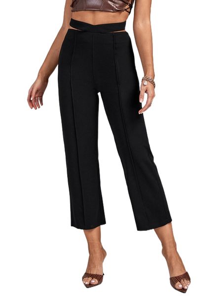 cut out waist press crease pants x0rb#, Black;white
cut out waist press crease pants x0rb#, Black;white