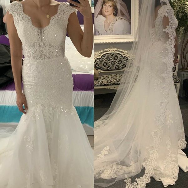 glitter ivory trumpet wedding dress lace appliques sequins beaded long bridal gowns v neck sleeveless chapel wedding dresses for woman bride, White
glitter ivory trumpet wedding dress lace appliques sequins beaded long bridal gowns v neck sleeveless chapel wedding dresses for woman bride, White