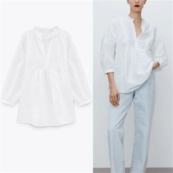 white embroidered blouse women puff sleeve front lace inserts spring blouses woman fashion pleated vintage loose 210524
white embroidered blouse women puff sleeve front lace inserts spring blouses woman fashion pleated vintage loose 210524