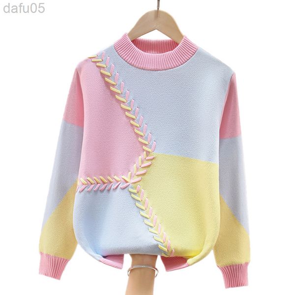 warm sweater for girls autumn winter children knitted sweater fleece for children 4 6 8 10 12 14 15 year wear l220803, Blue 
warm sweater for girls autumn winter children knitted sweater fleece for children 4 6 8 10 12 14 15 year wear l220803, Blue