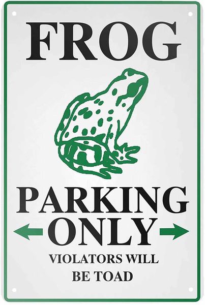 retro tin sign frog parking only metal sign wall art plaque poster for home bar pub 8 x 12 inch
retro tin sign frog parking only metal sign wall art plaque poster for home bar pub 8 x 12 inch