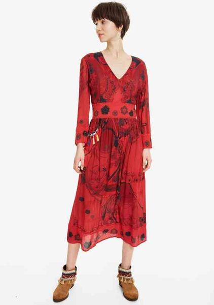 casual dresses original foreign trade order a very fashionable v-neck red dress of spain d family, Black;gray
casual dresses original foreign trade order a very fashionable v-neck red dress of spain d family, Black;gray