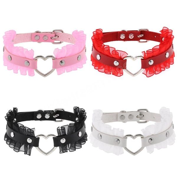 women gothic heart leather choker necklaces punk lace chokers necklace harajuku jewelry, Golden;silver
women gothic heart leather choker necklaces punk lace chokers necklace harajuku jewelry, Golden;silver