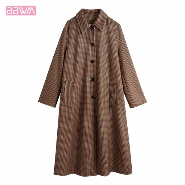 fashion women's lapel long sleeve extended plaid loose coat jacket vintage casual woolen cloth chic female lj200928, Black
fashion women's lapel long sleeve extended plaid loose coat jacket vintage casual woolen cloth chic female lj200928, Black