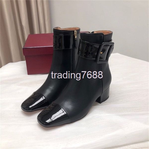 boots autumn and winter high heels versatile small square head thick buckle short boots fashion middle women's, Black
boots autumn and winter high heels versatile small square head thick buckle short boots fashion middle women's, Black