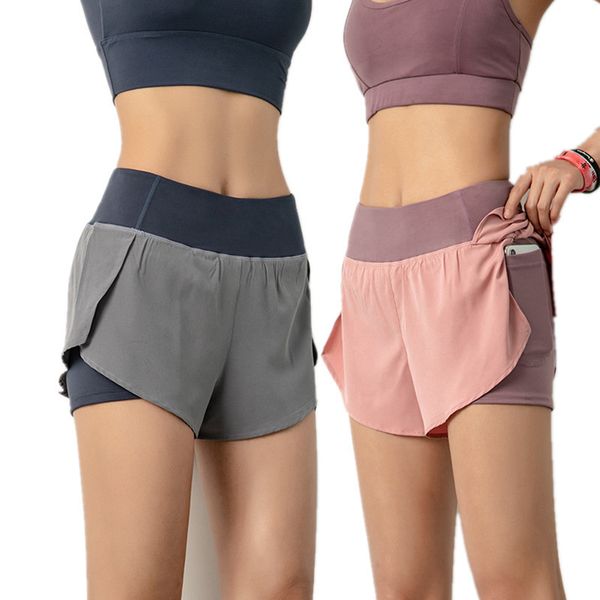 women gym double shorts side pocket running breathable quick dry yoga workout fitness sportwear 220630, White;black
women gym double shorts side pocket running breathable quick dry yoga workout fitness sportwear 220630, White;black