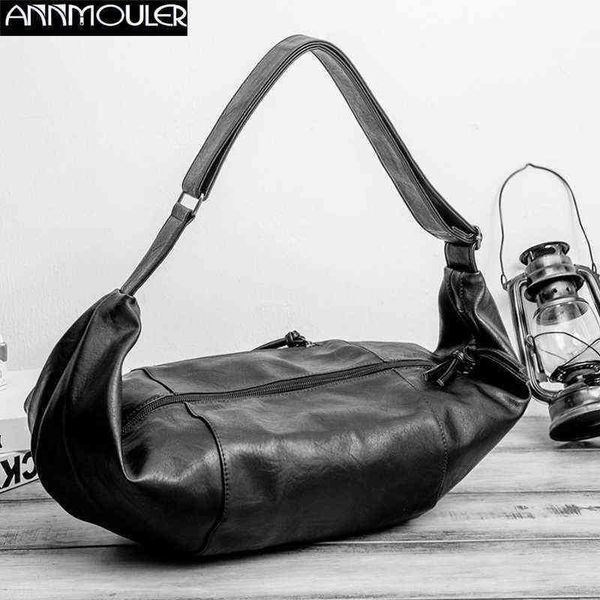 annmouler luxury large size men's shoulder bag brand chest pu leather crossbody gym casual messenger sling purse 220531
annmouler luxury large size men's shoulder bag brand chest pu leather crossbody gym casual messenger sling purse 220531