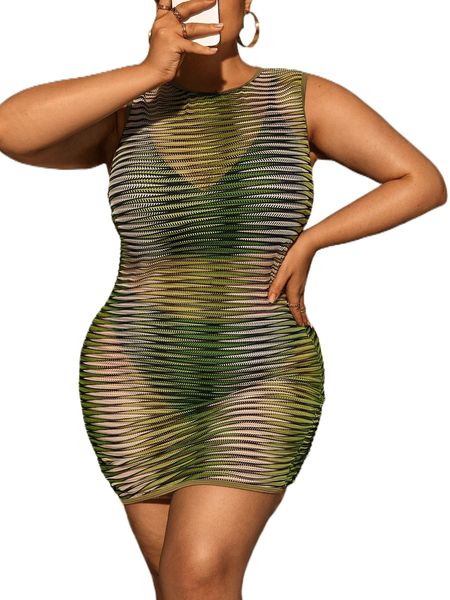 plus striped contrast binding cover up dress without bikini a7bx#, Black
plus striped contrast binding cover up dress without bikini a7bx#, Black