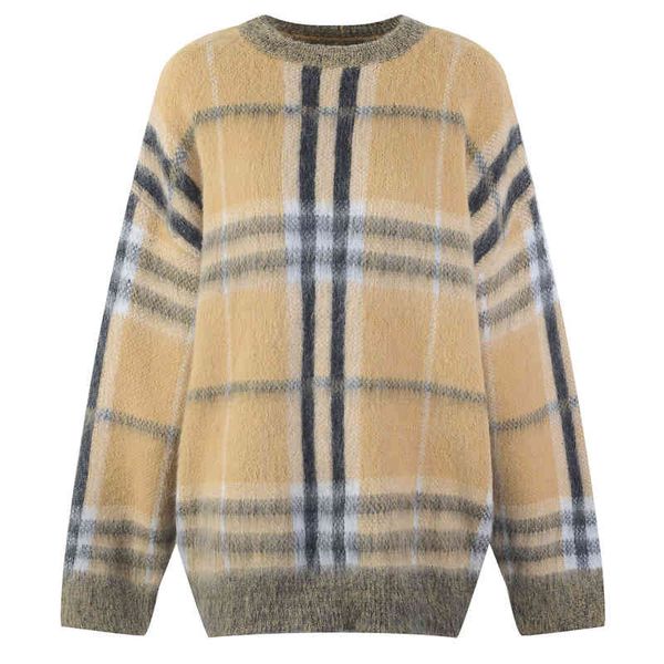 women's knits tees long sleeved round neck contrast check knit autumn winter women's pullover loose sweater temperament fashion 54, White
women's knits tees long sleeved round neck contrast check knit autumn winter women's pullover loose sweater temperament fashion 54, White