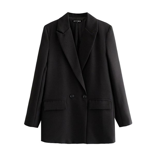 women black blazer fashion office wear double breasted blazer coat vintage long sleeve pockets female outerwear chic 220402, White;black
women black blazer fashion office wear double breasted blazer coat vintage long sleeve pockets female outerwear chic 220402, White;black