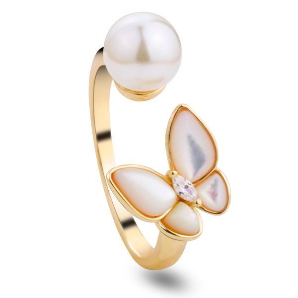 freshwater cultured pearl 18k gold butterfly white female shell band ring fashion jewelry promise rings gifts, Silver
freshwater cultured pearl 18k gold butterfly white female shell band ring fashion jewelry promise rings gifts, Silver