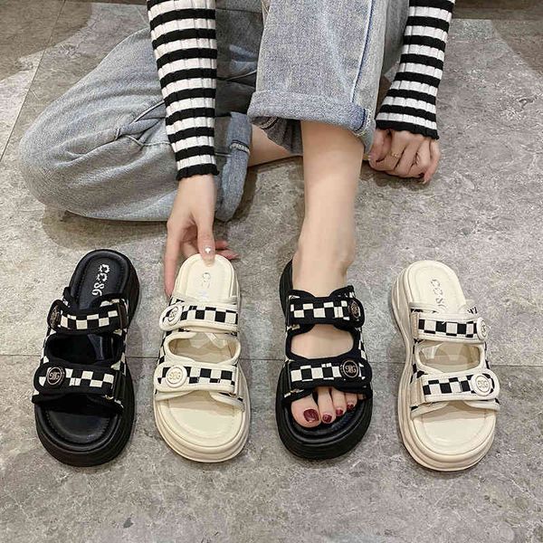 women's sandals 2022 summer new style external wear thick soled raised flat can wet water, Black
women's sandals 2022 summer new style external wear thick soled raised flat can wet water, Black