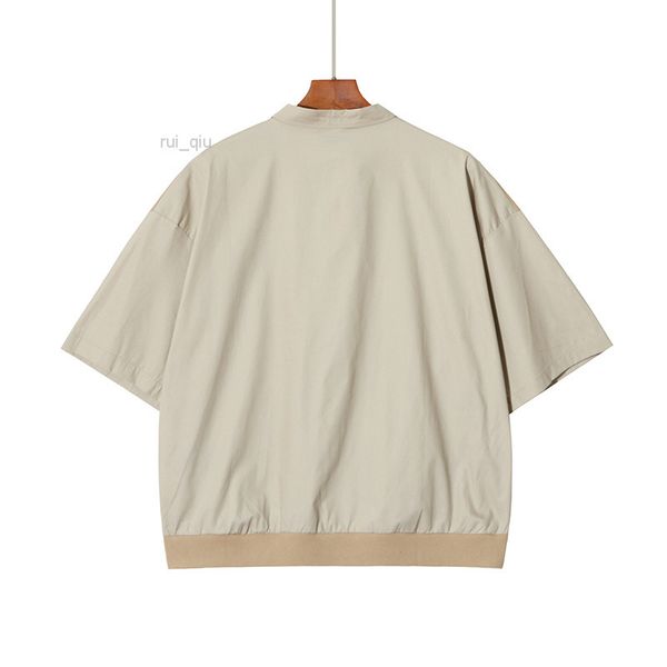 sleeve summer short work shirts two pocket loose fit patchwork cotton shirt half neck shirts, White;black
sleeve summer short work shirts two pocket loose fit patchwork cotton shirt half neck shirts, White;black