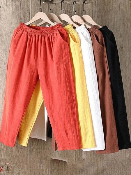 cotton pant spring summer large size solid color harem pants elastic waist loose casual womans linen trousers 220716, Black;white
cotton pant spring summer large size solid color harem pants elastic waist loose casual womans linen trousers 220716, Black;white