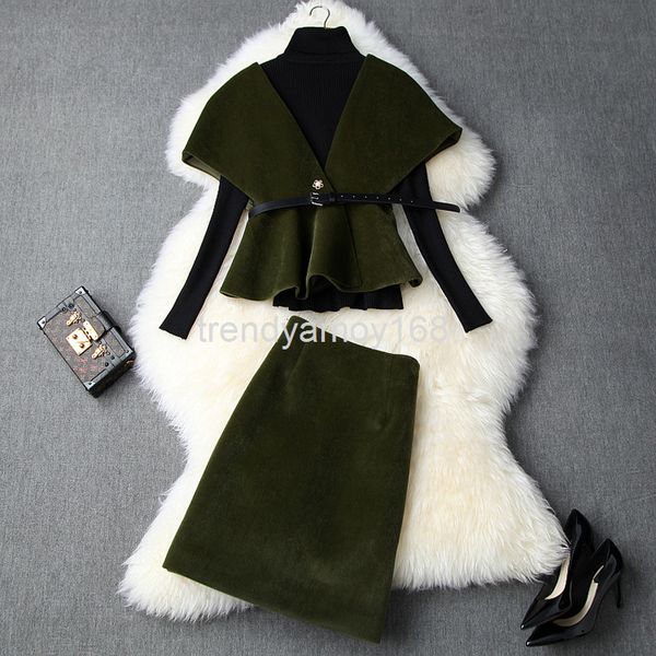 women's two piece pants autumn and winter women's high neck sweater + cloak waist closing coat tweed skirt three piece set t10393, White
women's two piece pants autumn and winter women's high neck sweater + cloak waist closing coat tweed skirt three piece set t10393, White