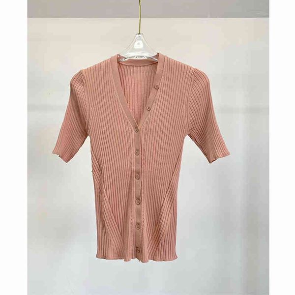 women's knits tees summer short sleeved silk linen blended v-neck button thin pit strip elastic knitted cardigan women's top, White
women's knits tees summer short sleeved silk linen blended v-neck button thin pit strip elastic knitted cardigan women's top, White