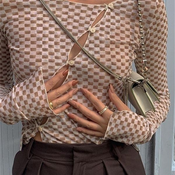 tossy casual grid hollow out crop for women long sleeve o neck pullover slim slant button t shirts y2k autumn 220407, White
tossy casual grid hollow out crop for women long sleeve o neck pullover slim slant button t shirts y2k autumn 220407, White