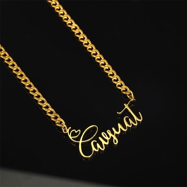 punk curb name for women stainless steel old english letter clavicle chain necklaces pendant collares para mujer 220718, Silver
punk curb name for women stainless steel old english letter clavicle chain necklaces pendant collares para mujer 220718, Silver