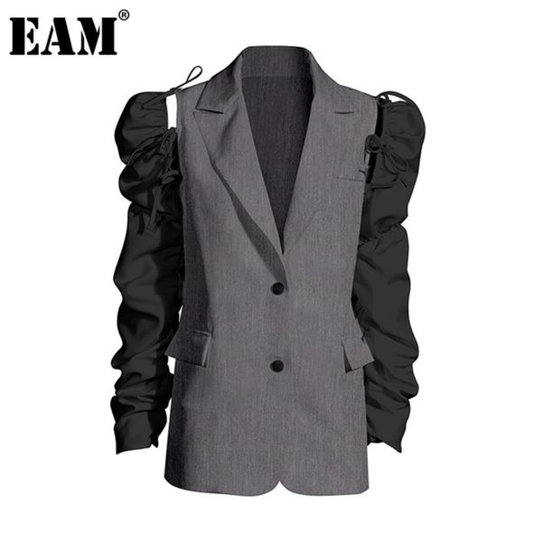 eam women gray pleated temperament blazer lapel puff long sleeve loose fit jacket fashion spring autumn 1z598 y201026, White;black
eam women gray pleated temperament blazer lapel puff long sleeve loose fit jacket fashion spring autumn 1z598 y201026, White;black