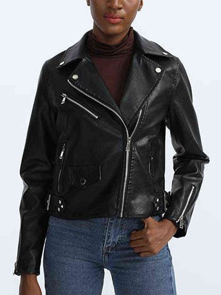 new 2022 spring autumn pu faux leather jacket women black zipper slim short biker jackets casual coat female outwear veste femme l220728
new 2022 spring autumn pu faux leather jacket women black zipper slim short biker jackets casual coat female outwear veste femme l220728