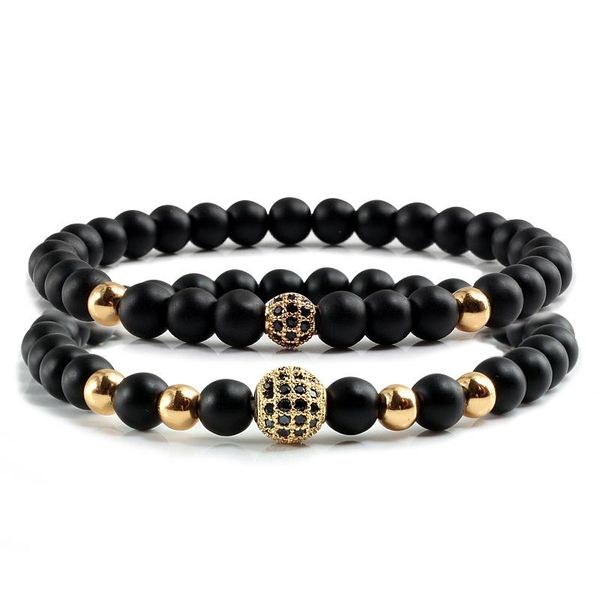 beaded strands matte onyx stone beads men bracelets pave ball rose gold beaded strand couple distance bracelet, Black
beaded strands matte onyx stone beads men bracelets pave ball rose gold beaded strand couple distance bracelet, Black